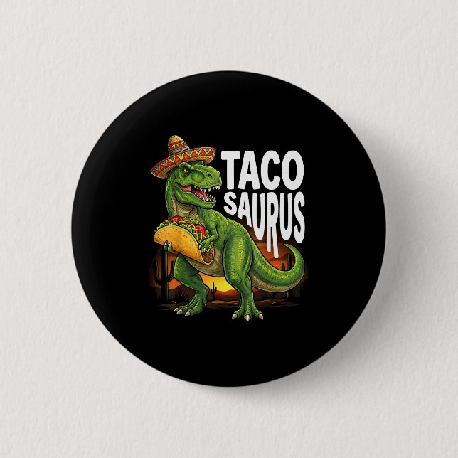 Tacosaurus taco dinosaur t rex rolig cinco de mayo knapp (Framsida)