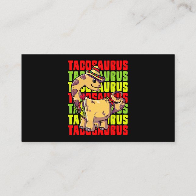 Tacosaurus Taco Saurus Cinco De Mayo Dinosaur 1 Visitkort (Framsida)