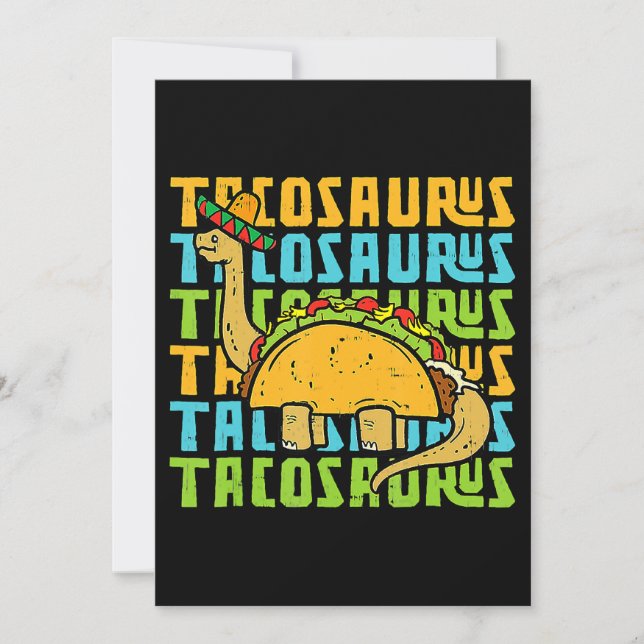Tacosaurus Taco Saurus Cinco De Mayo Funny Taco Di Inbjudningar (Framsida)