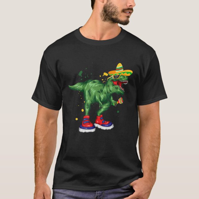 Tacosaurus Tex Funny Cinco De Mayo Dino T Shirt (Framsida)
