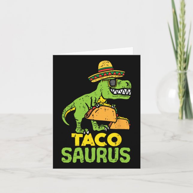 Tacosaurus Trex Cinco De Mayo Dinosaur Kid Kort (Framsida)