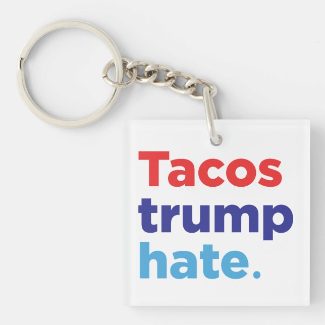 Tacostrumfhat: Anti-Trumf keychain (Framsidan)