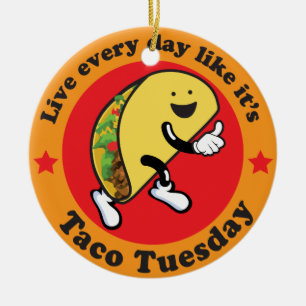 Tacotisdag varje dag julgransprydnad keramik