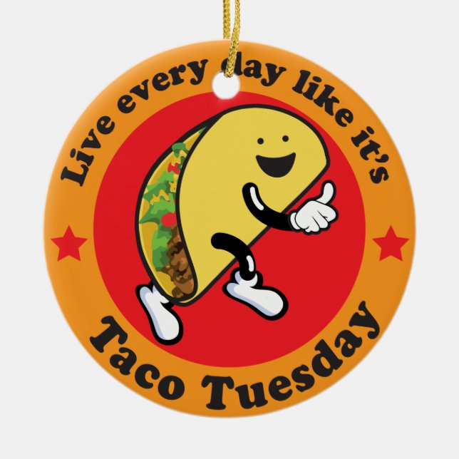 Tacotisdag varje dag julgransprydnad keramik (Framsidan)