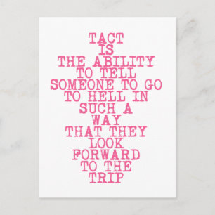 TACT - Lustigt, Sarkastic Quote Postcard Vykort
