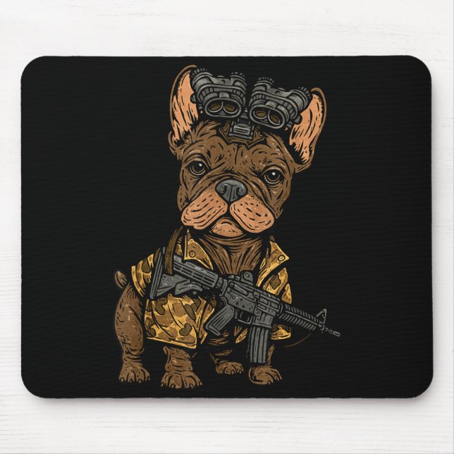Tactical Frenchie Funny Dog Bulldog With Nvg Meme  Musmatta (Framsidan)