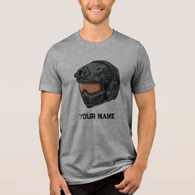 Tactical Gamer Helmet T-Shirt (Framsida)