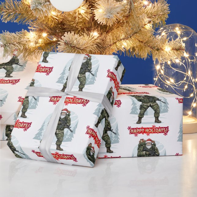 Tactical Santa Christmas Wrapping Paper Presentpapper (Helgdagar)