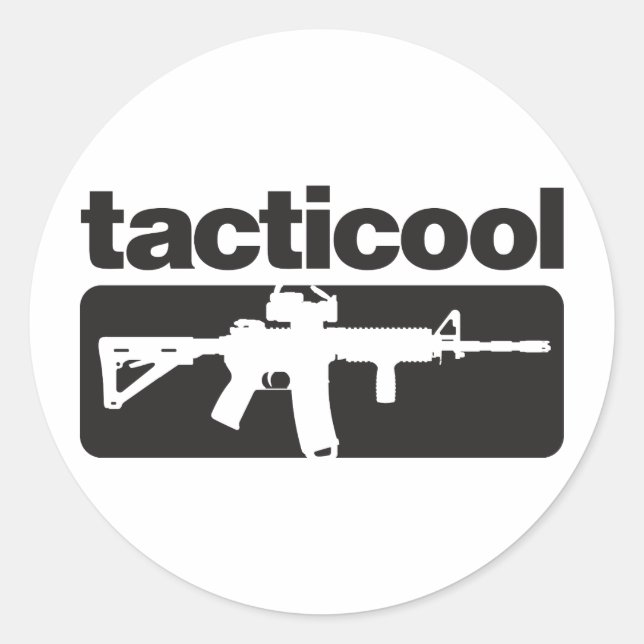 TactiCool - svart Runt Klistermärke (Framsida)