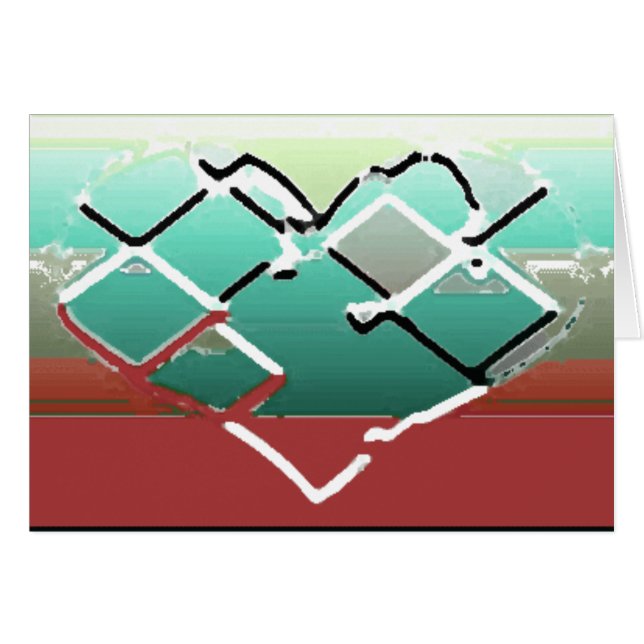 Tactile hjärta hälsningskort (Framsidan Horizontal)