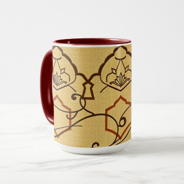 Tactile Woven Arches | Earthy Islamic Design Mug Mugg (Framsida vänster)