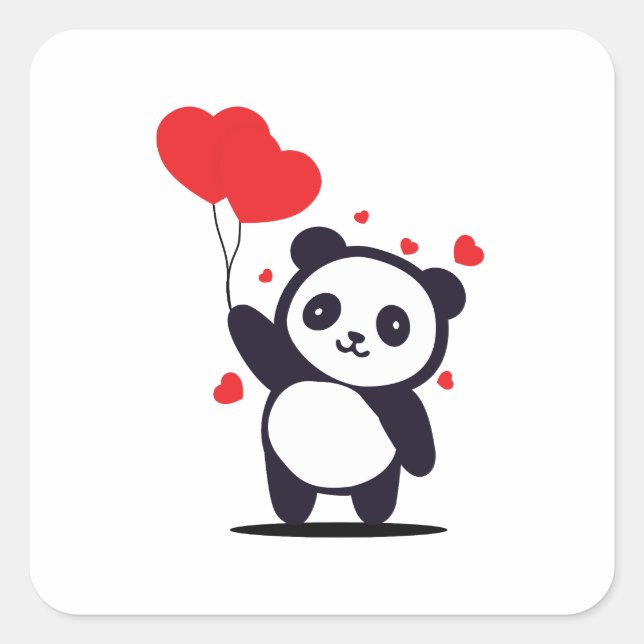 Taddy Kärlek Fyrkantigt Klistermärke (Framsida)