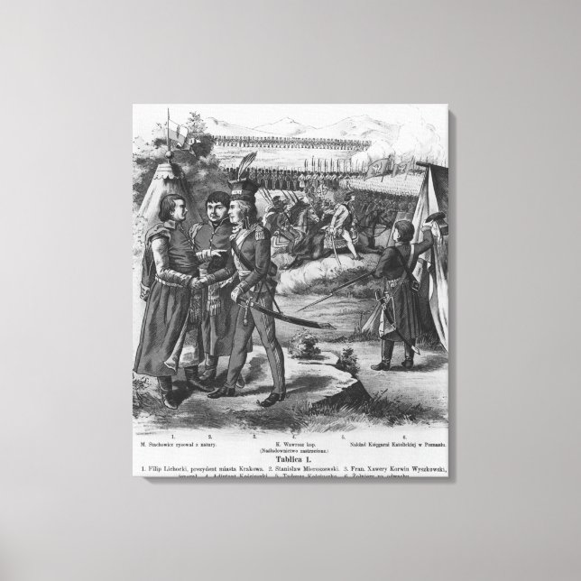 Tadeusz Kosciuszkos armé, 1794 Canvastryck (Framsida)