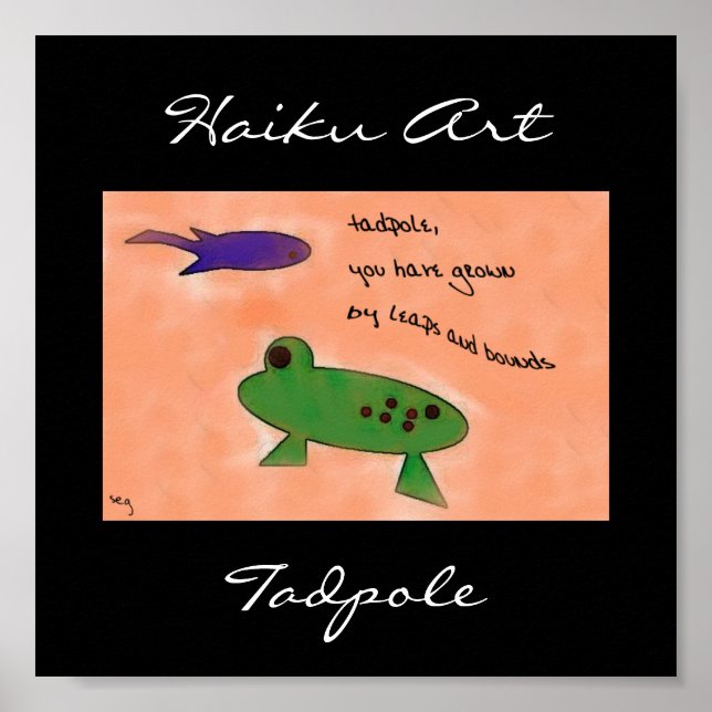 Tadpole Haiku Art-utskrift Poster (Framsidan)