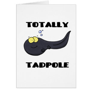Tadpole söt tecknad. hälsningskort
