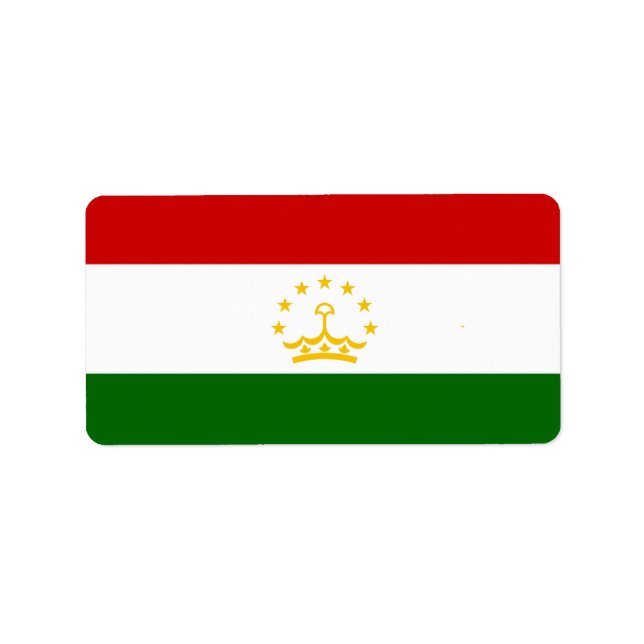 Tadzjikistan flagga adressetikett (Framsidan)