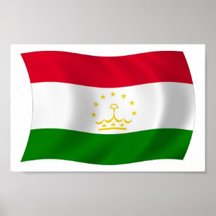 Tadzjikistan Flagga Affisch Print