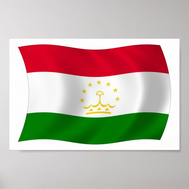 Tadzjikistan Flagga Affisch Print (Framsidan)
