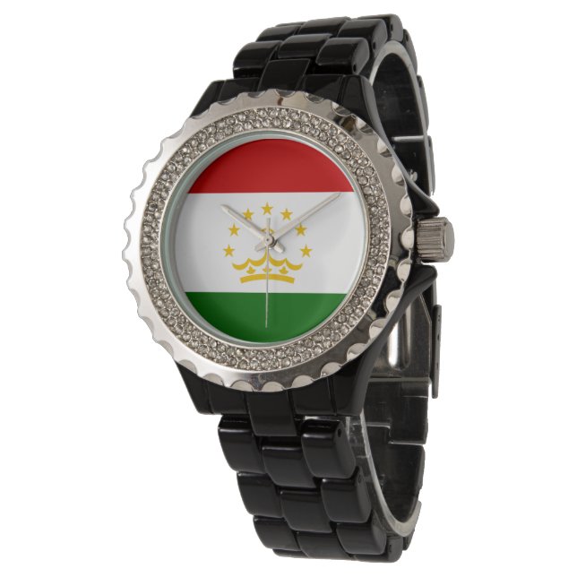 Tadzjikistan flagga armbandsur (Vinklad)