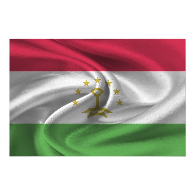 Tadzjikistan Flagga Fototryck (Framsidan)
