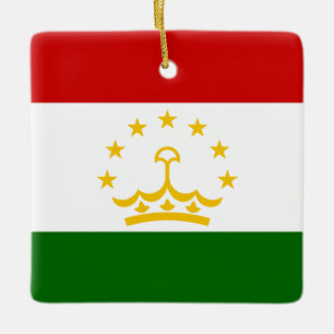 Tadzjikistan Flagga Julgransprydnad Keramik