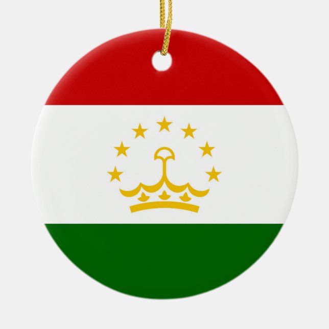 Tadzjikistan flagga julgransprydnad keramik (Framsidan)
