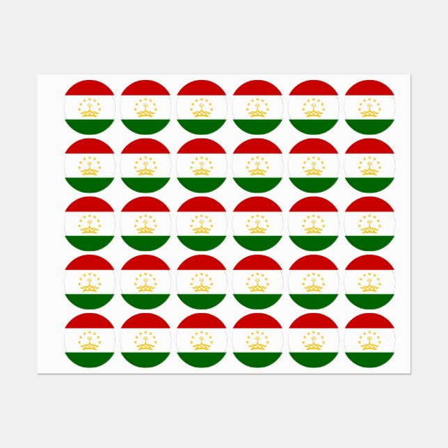 Tadzjikistan flagga klistermärke (Ark)