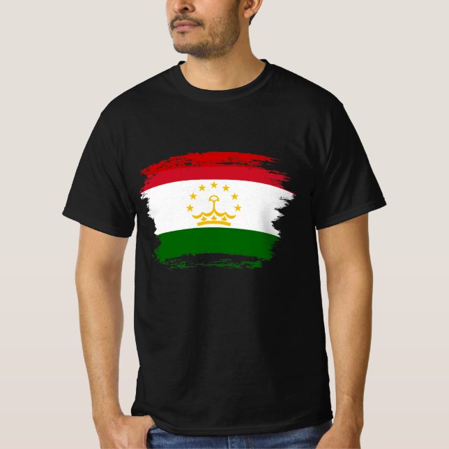 Tadzjikistan flagga t shirt (Framsida)