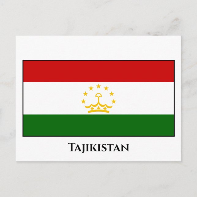 Tadzjikistan Flagga Vykort (Framsida)