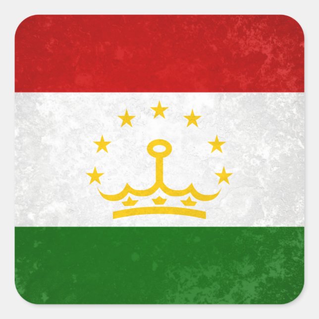 Tadzjikistan Fyrkantigt Klistermärke (Framsida)