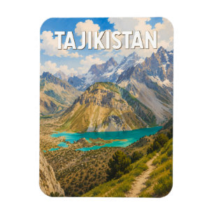 Tadzjikistan Illustration Resa Konst Vintage Magnet
