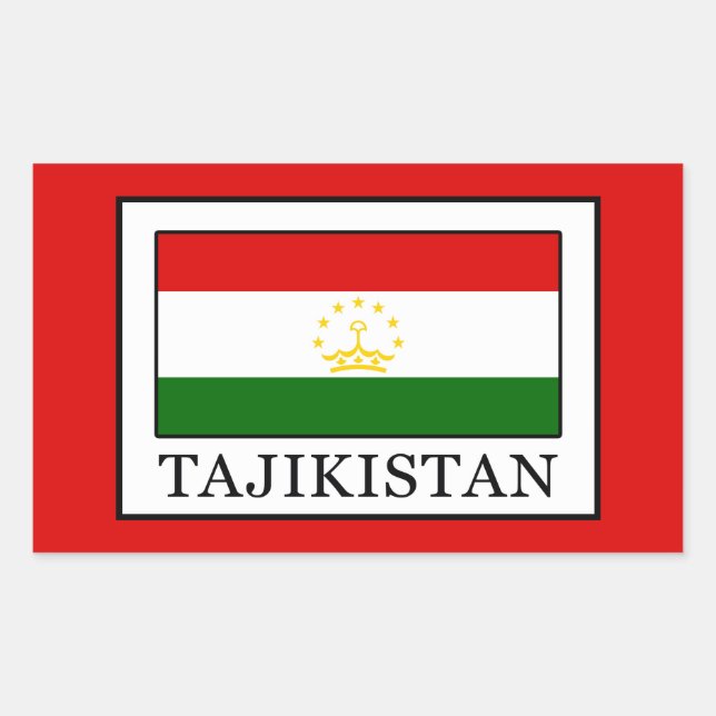 Tadzjikistan Rektangulärt Klistermärke (Framsida)