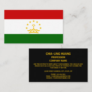Tadzjikistani Flagga, Tadzjikistans Flagga Visitkort