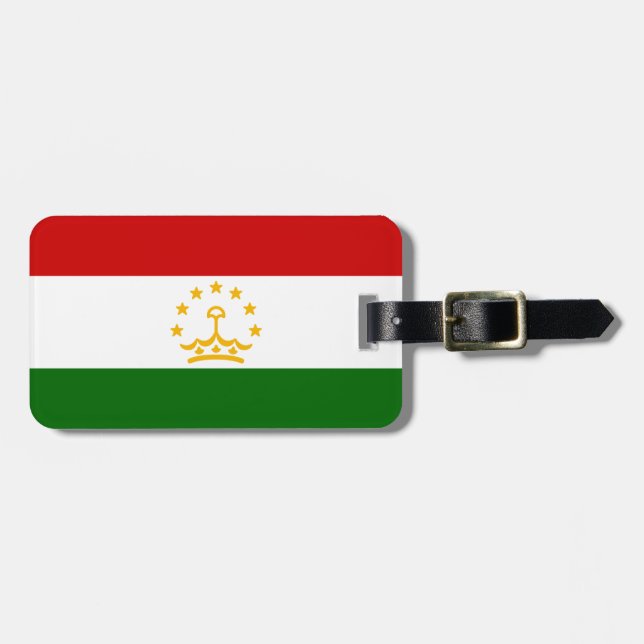 Tadzjikistans flagga bagagebricka (Horisontell Framsida)