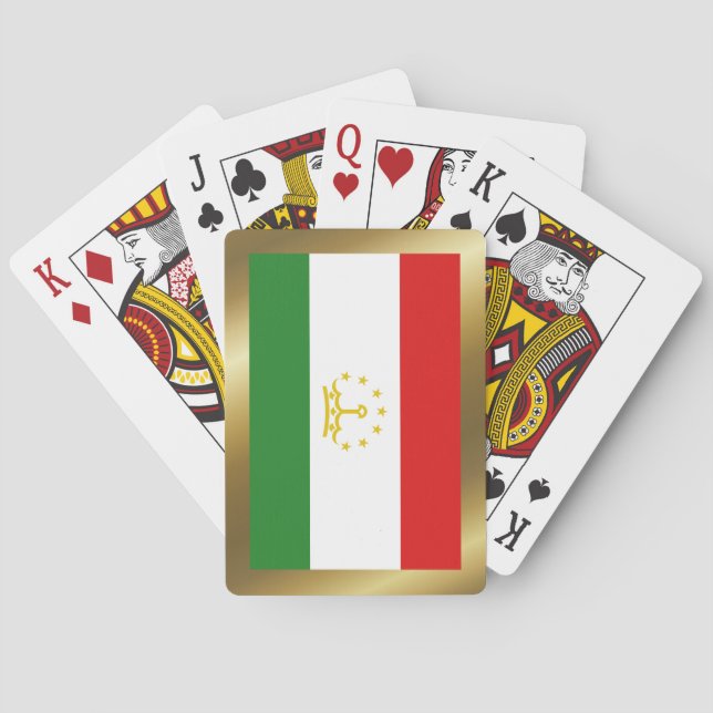 Tadzjikistans Flagga betalkort Spelkort (Baksidan)