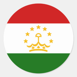 Tadzjikistans flagga runt klistermärke