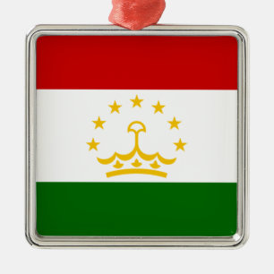 Tadzjikistans flagga (tadzjikiska) (Republiken Tad Julgransprydnad Metall