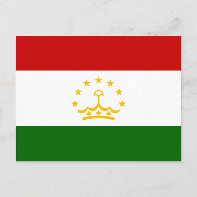 Tadzjikistans flagga vykort (Framsida)