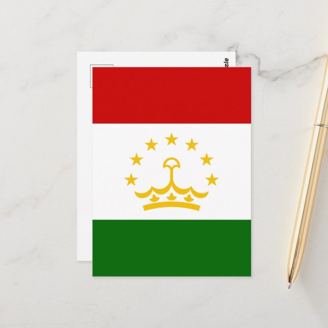 Tadzjikistans flagga vykort (Fram/Back In Situ)