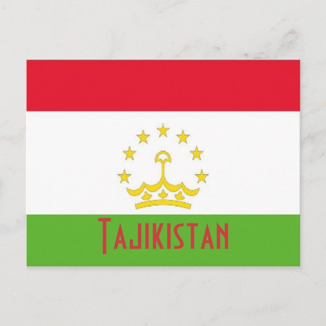 Tadzjikistans flagga vykort (Framsida)