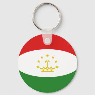 Tadzjikistans nyckelkedja Fisheye Flagga Nyckelring