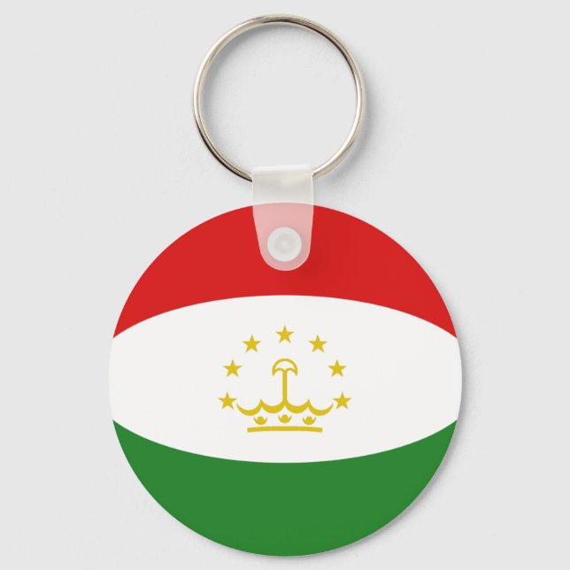 Tadzjikistans nyckelkedja Fisheye Flagga Nyckelring (Framsida)