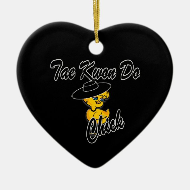 Tae Kwon Do Chick #4 Julgransprydnad Keramik (Framsidan)