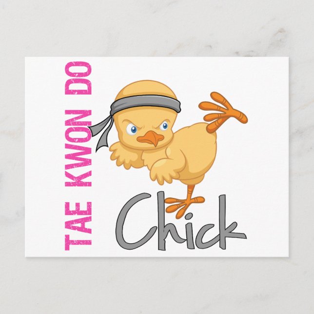 Tae Kwon Do Chick Vykort (Framsida)