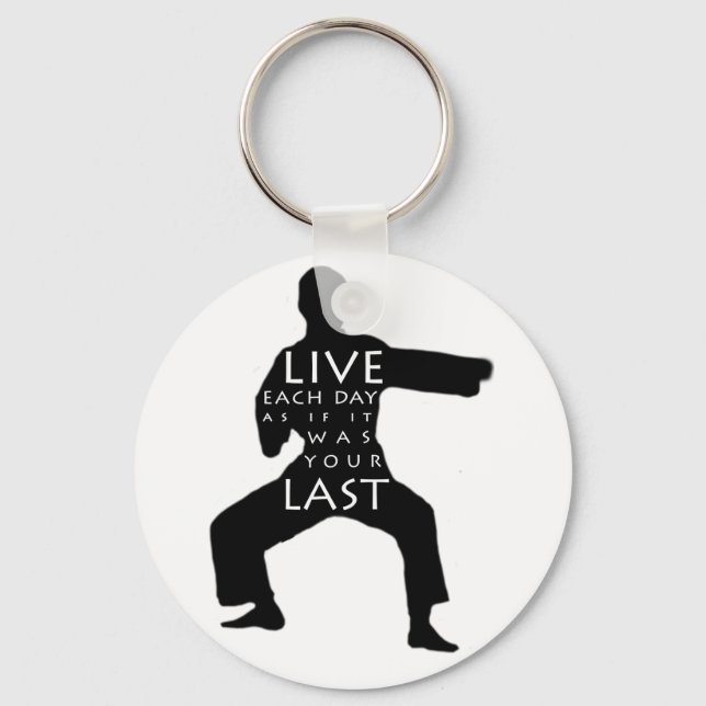 Tae Kwon Do/Karate Keychain - Live varje dag Nyckelring (Framsida)
