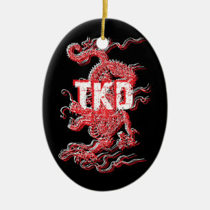 Tae Kwon gör drakeprydnaden Julgransprydnad Keramik