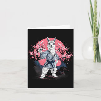 Taekwondo Alpaca Sakura Träd Judo Alpaca Älskare Kort