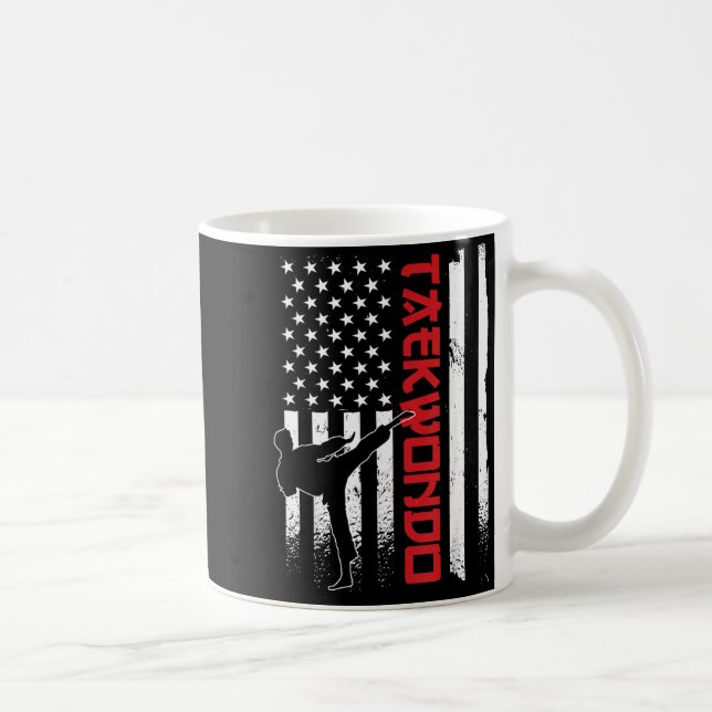 Taekwondo Amerikansk Flagga Taekwondo Utövare US F Kaffemugg (Höger)