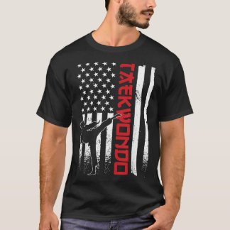 Taekwondo Amerikansk Flagga Taekwondo Utövare US F T Shirt