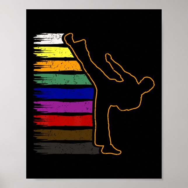 Taekwondo And Karate Black Belt Martial Art Studen Poster (Framsidan)